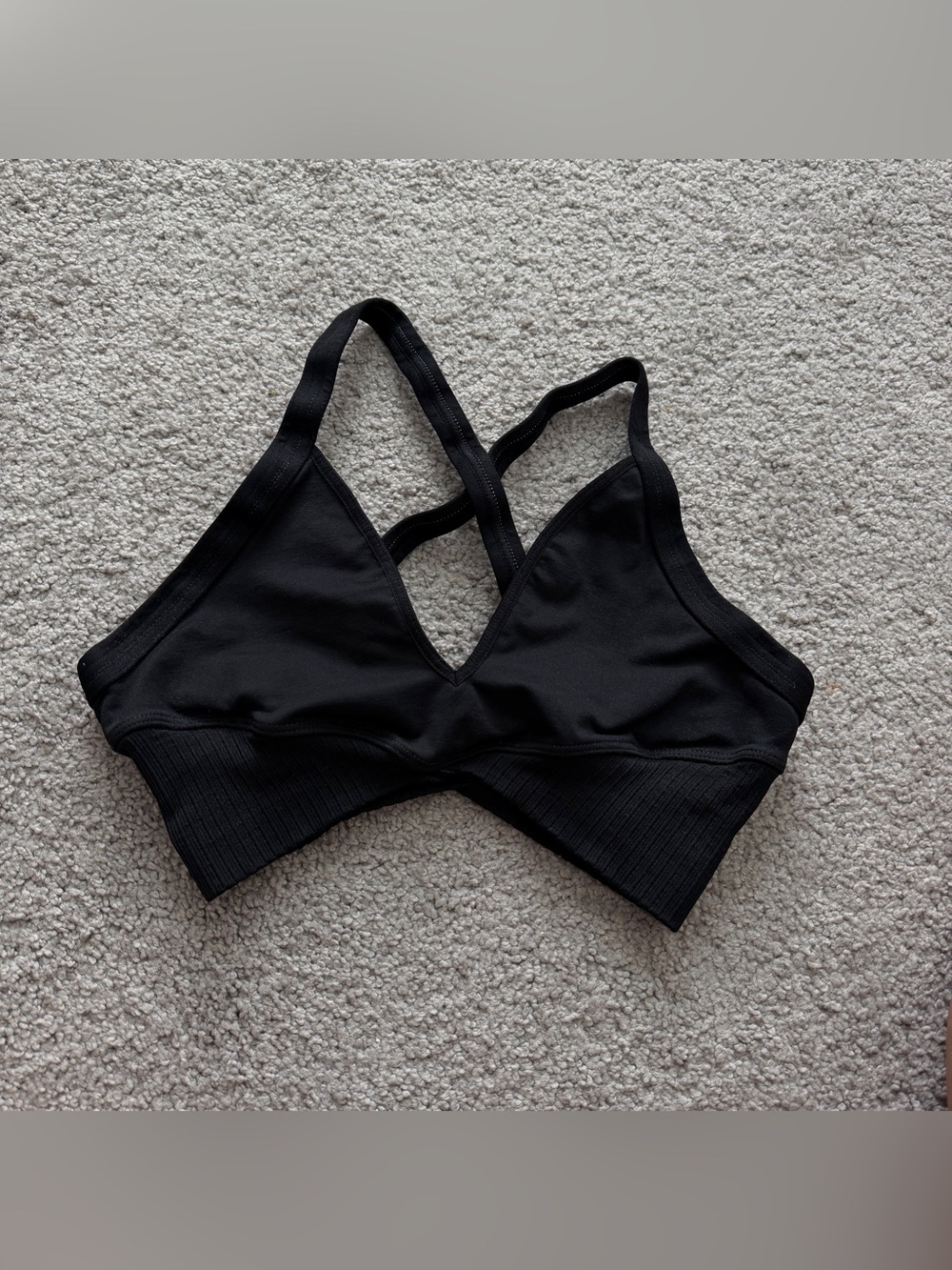 Free People Movement Good Karma Super Plunge Bra in Black Size XS/S